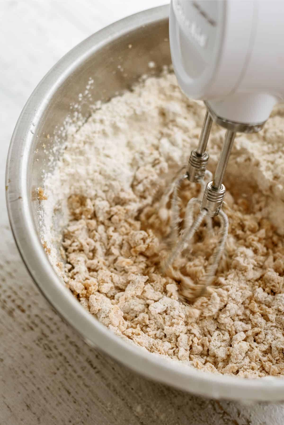 Remaining cookie dough ingredients mixed all together in mixing bowl