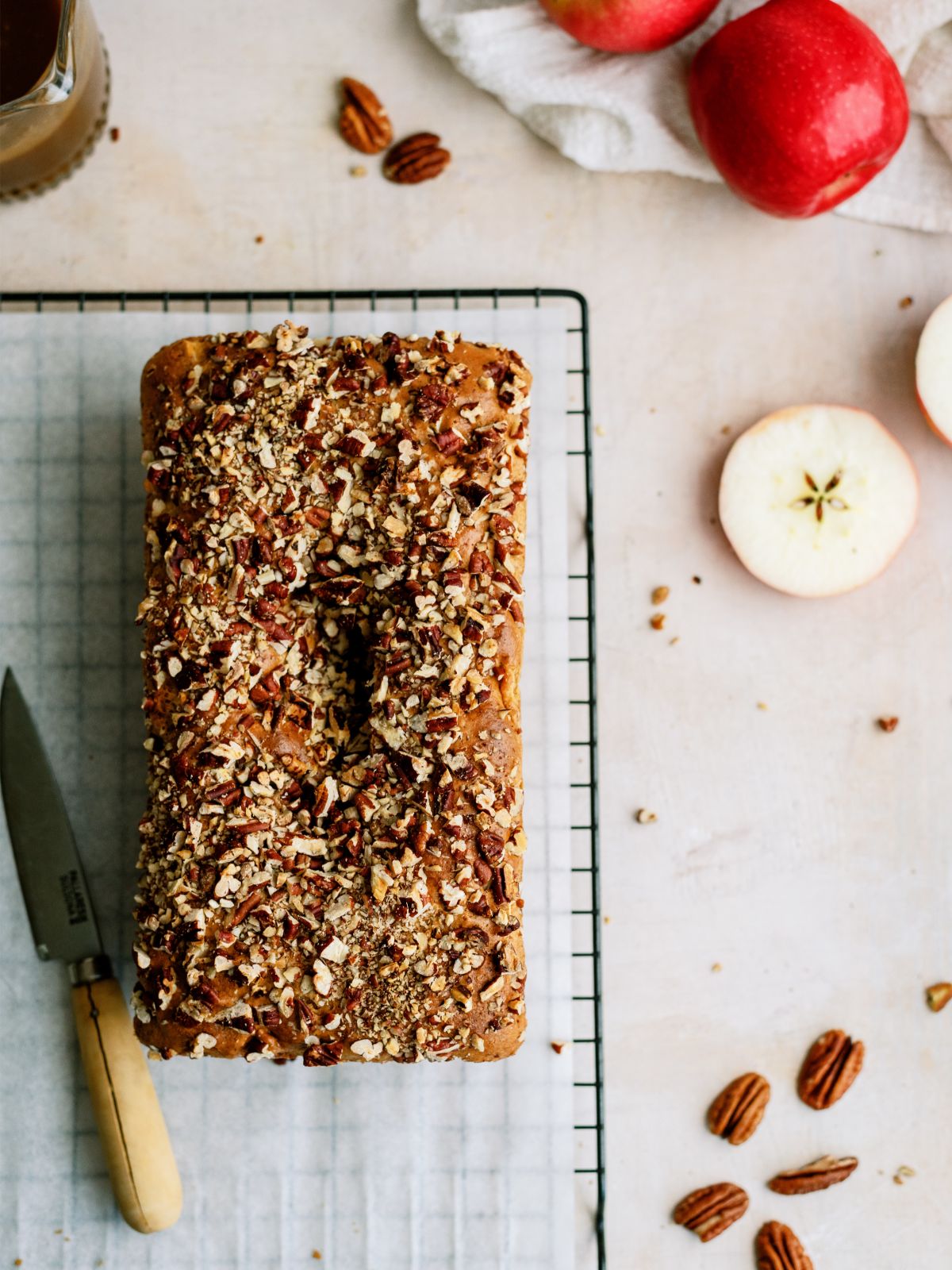 Baked Apple Praline Bread without the sauce on top