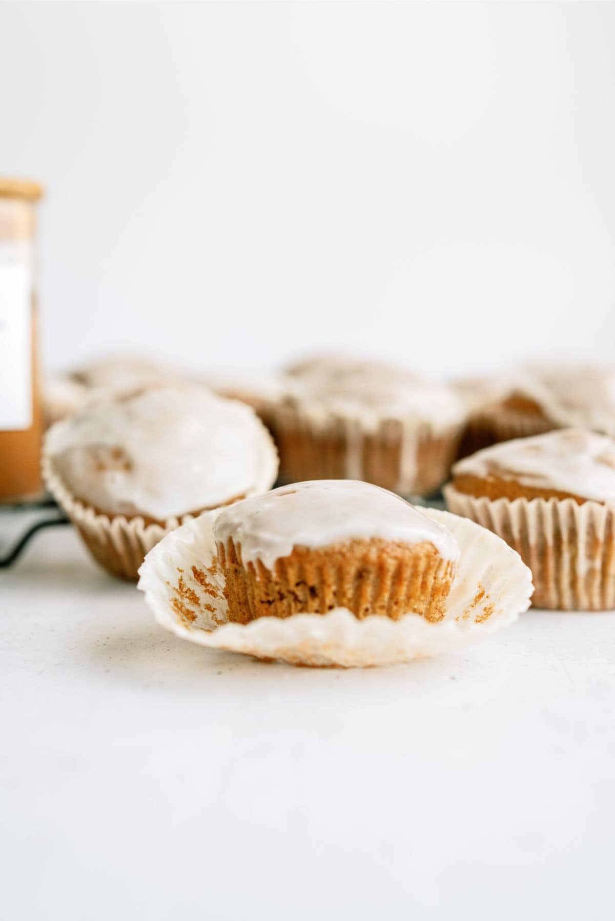 Baked Apple Fritter Muffin unwrapped