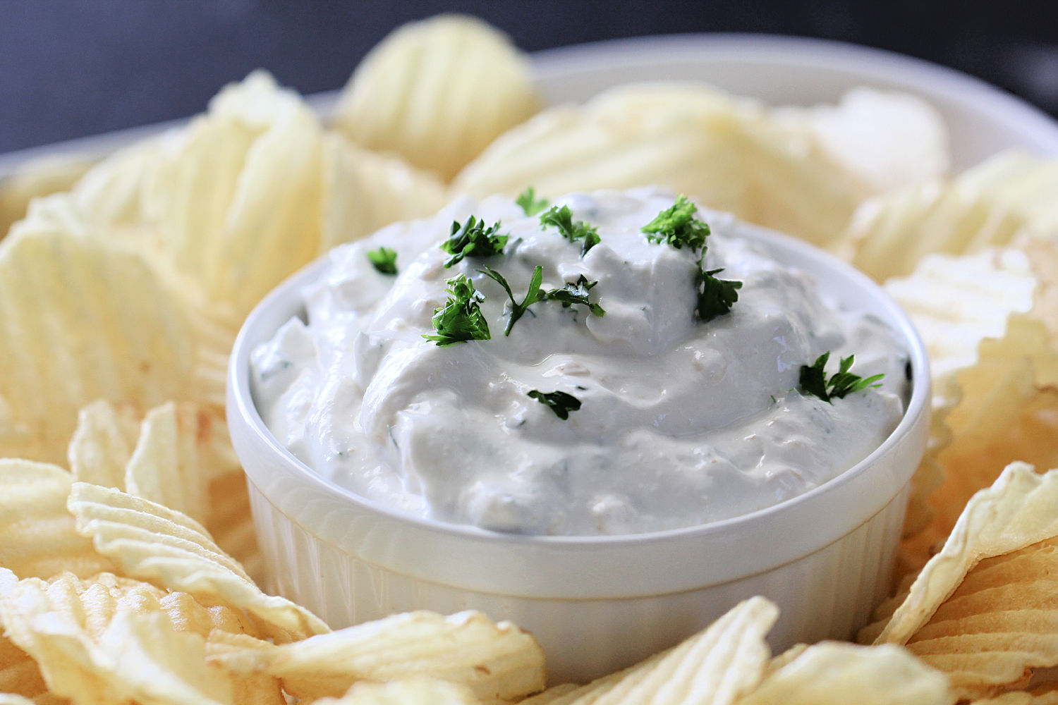 Easy French Onion Dip in a bowl