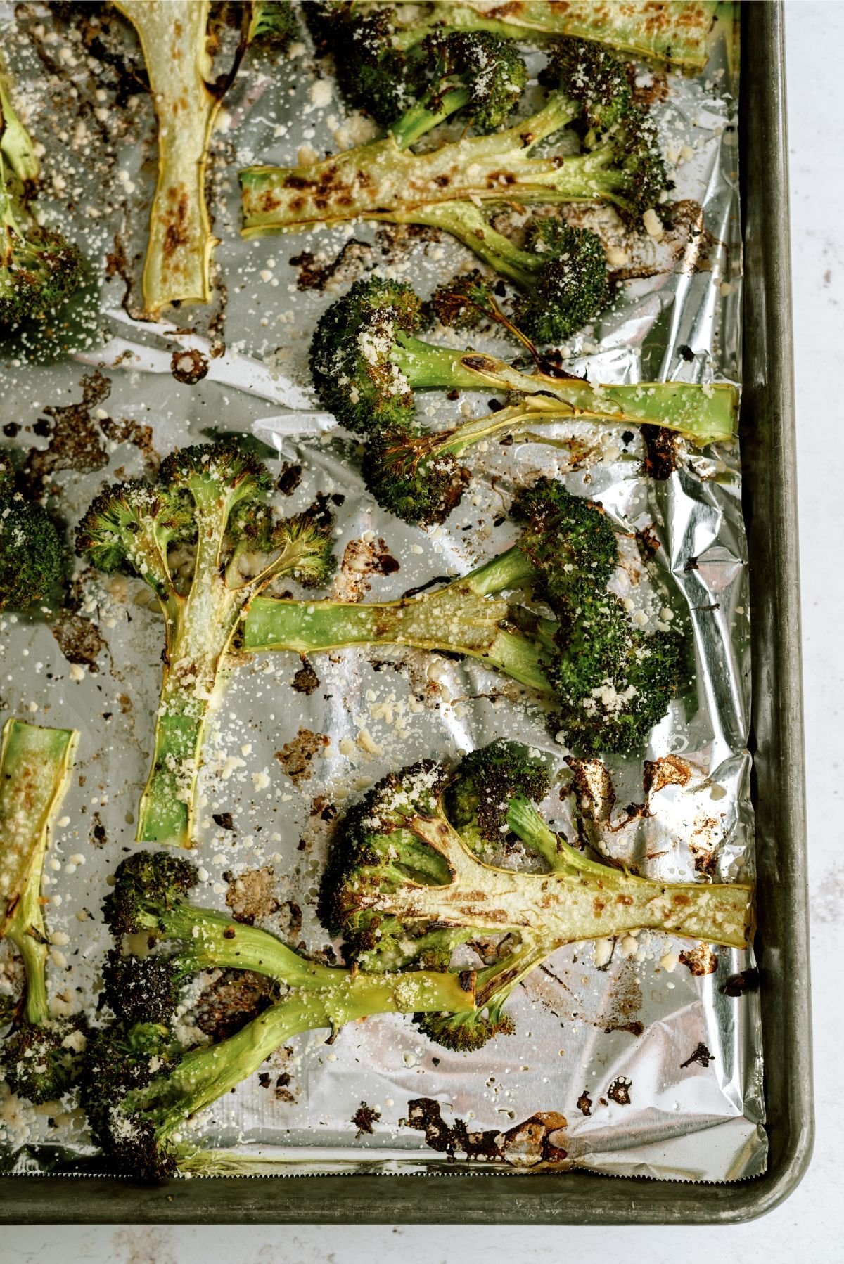 Oven-Roasted Broccoli Steaks on a sheet pan