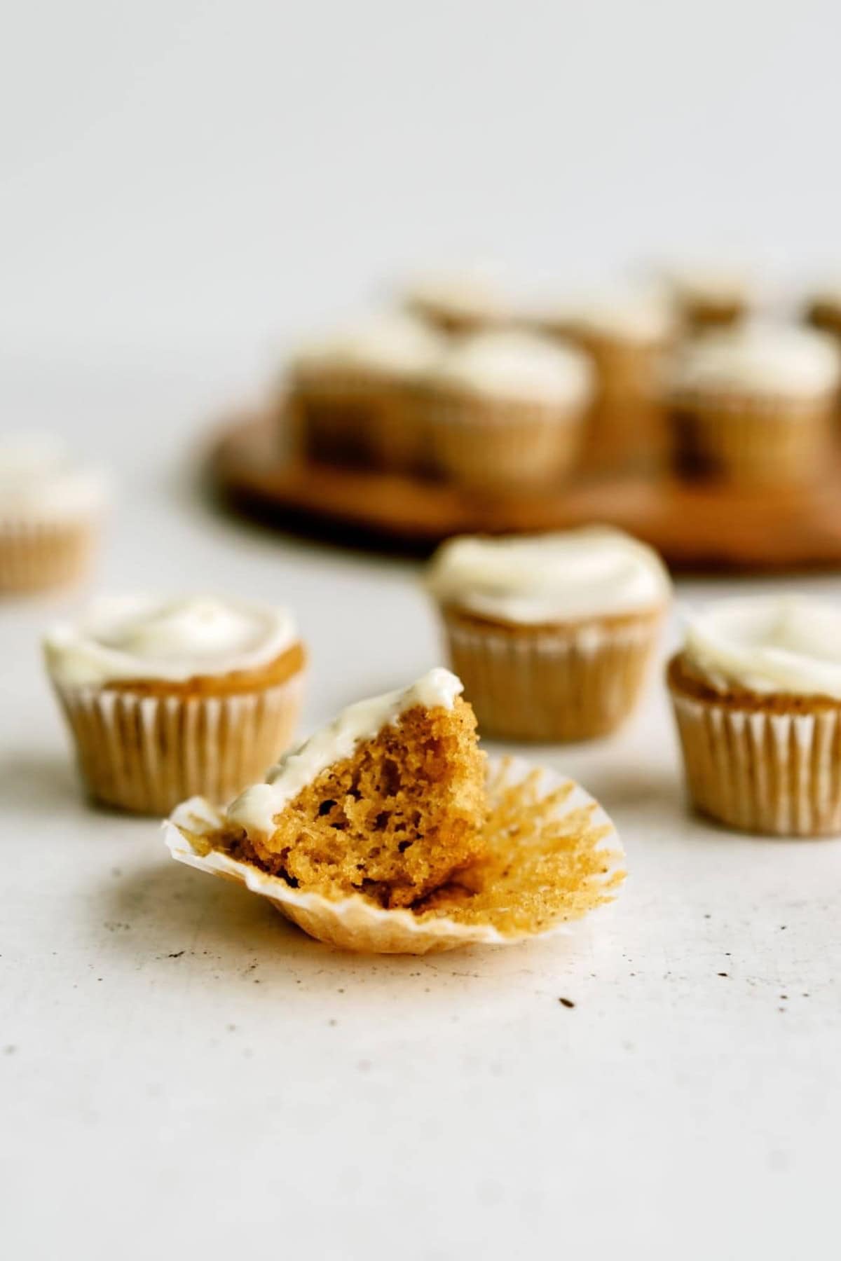 Pumpkin Muffin Bite unwrapped with a bite