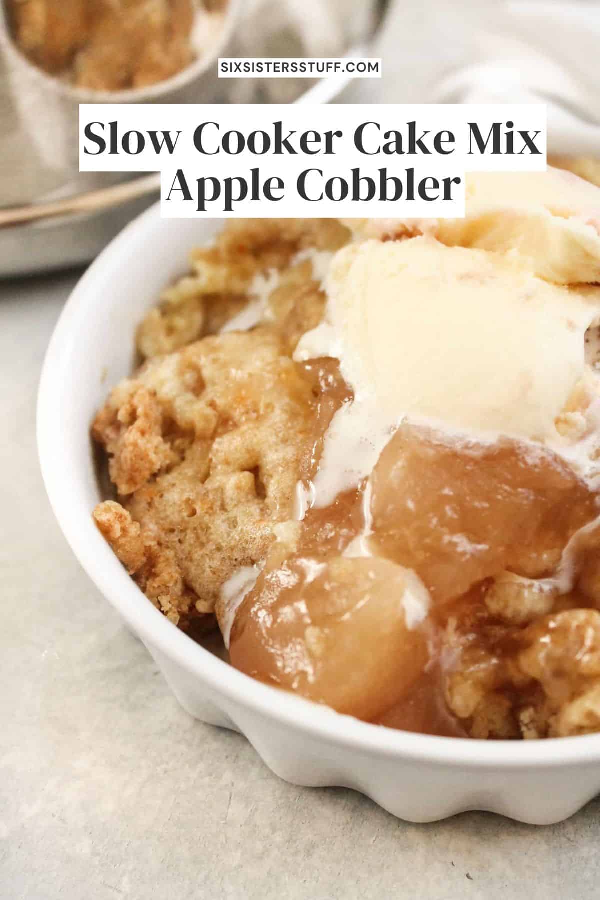 Slow Cooker Cake Mix Apple Cobbler Recipe Six Sisters' Stuff