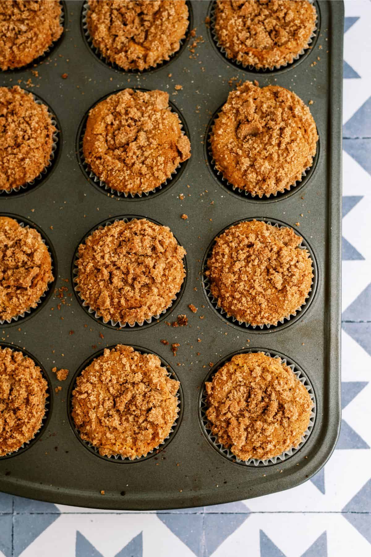 Copycat Disneyland Pumpkin Muffins in muffin pan