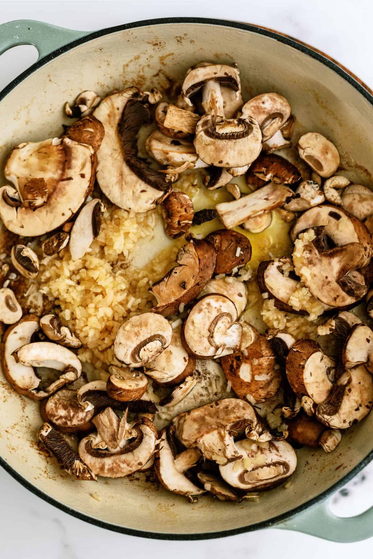 Gravy ingredients in skillet