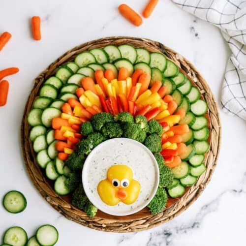 Thanksgiving Turkey Vegetable Tray Recipe and Homemade Ranch Dip