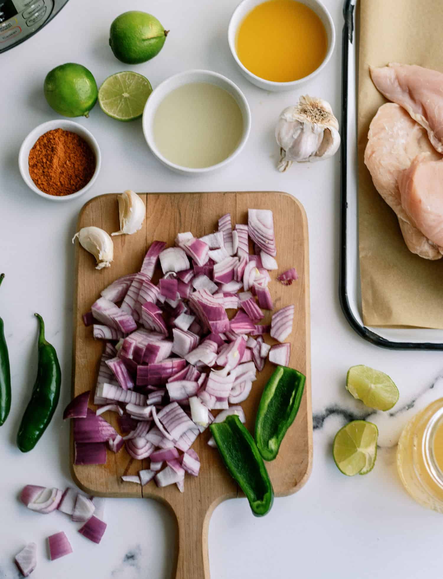 Chopped Vegies on a cutting board