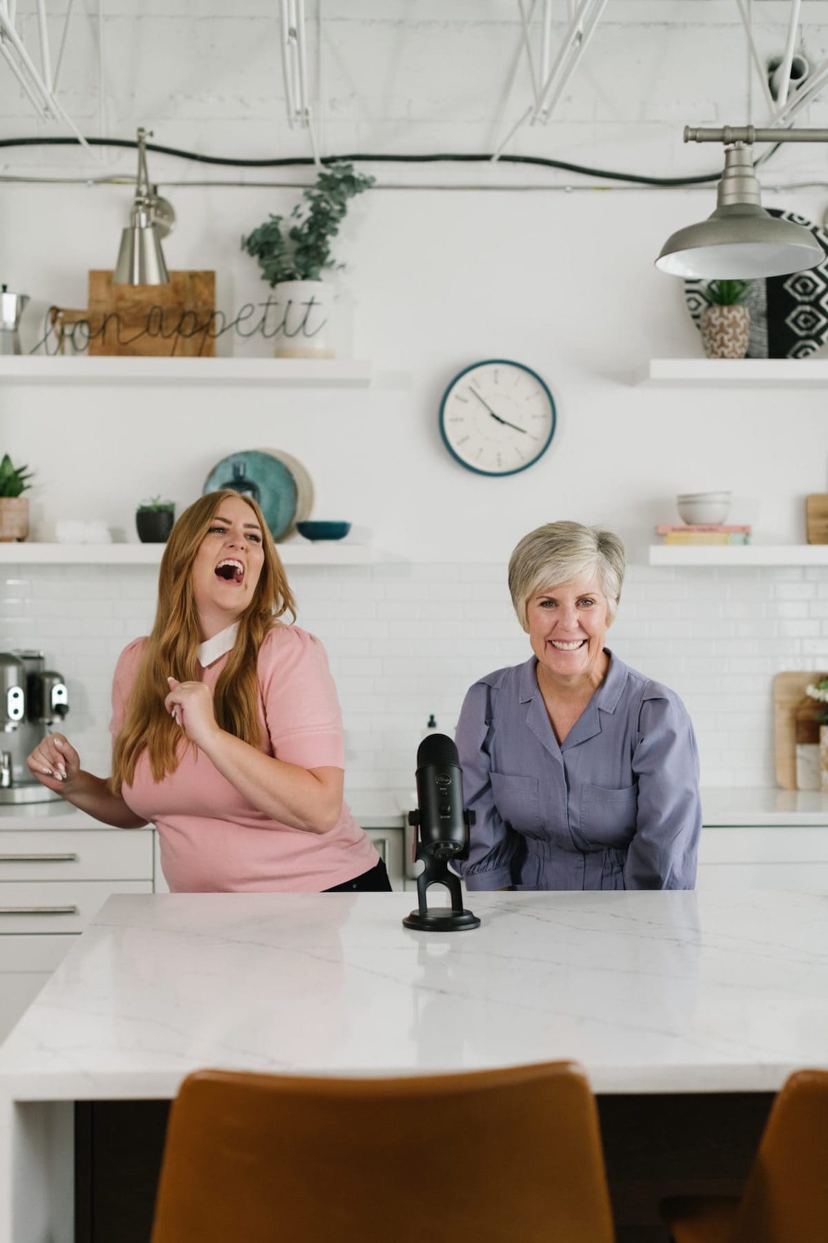 Stephanie and Cyd at the Kitchen Counter