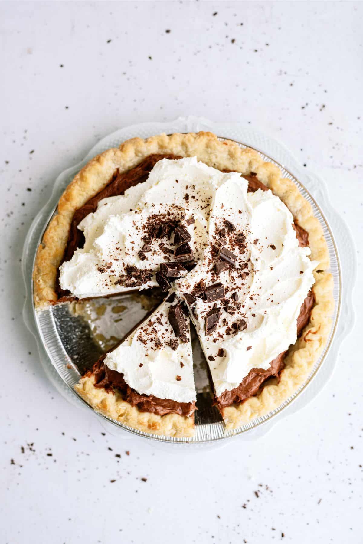 Top view of Easy Chocolate Cream Pie