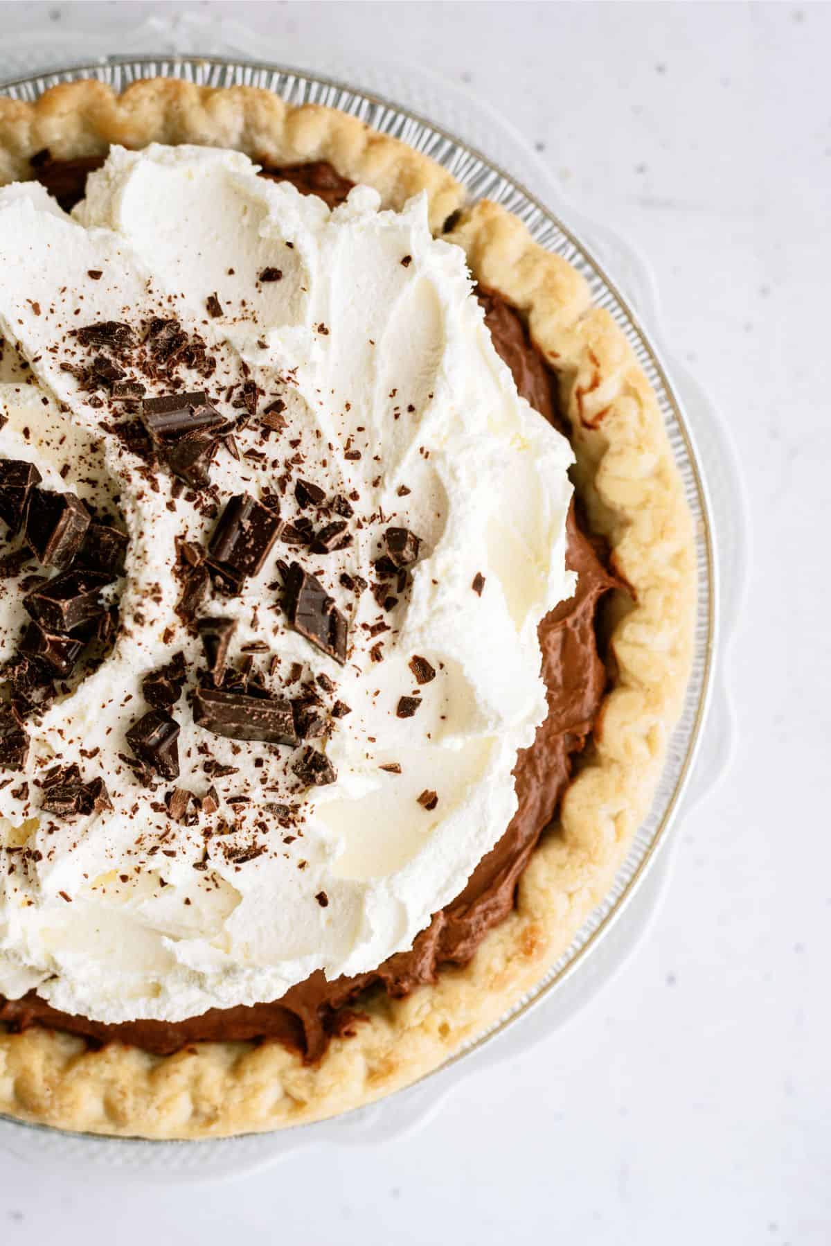 Top view of Easy Chocolate Cream Pie