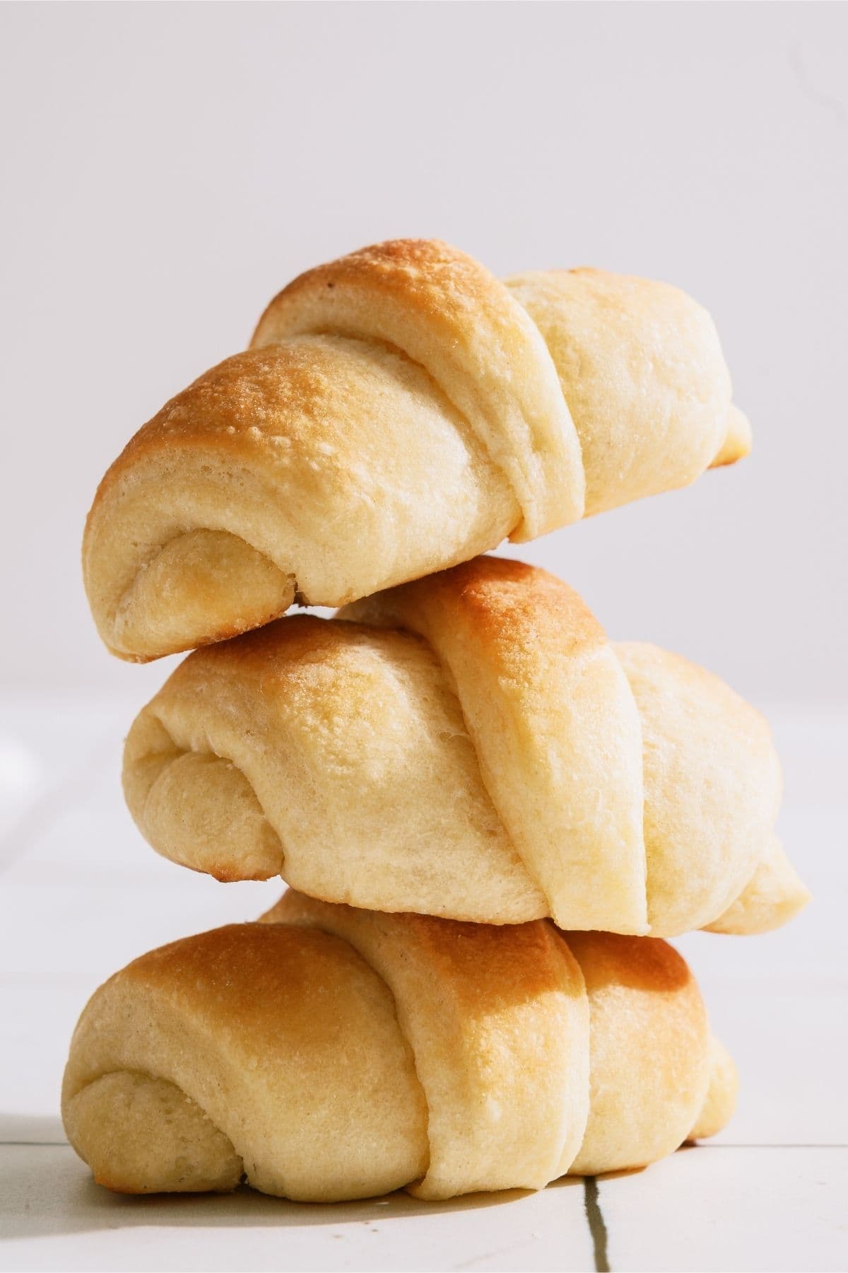 3 Easy Homemade Rolls stacked on top of each other.
