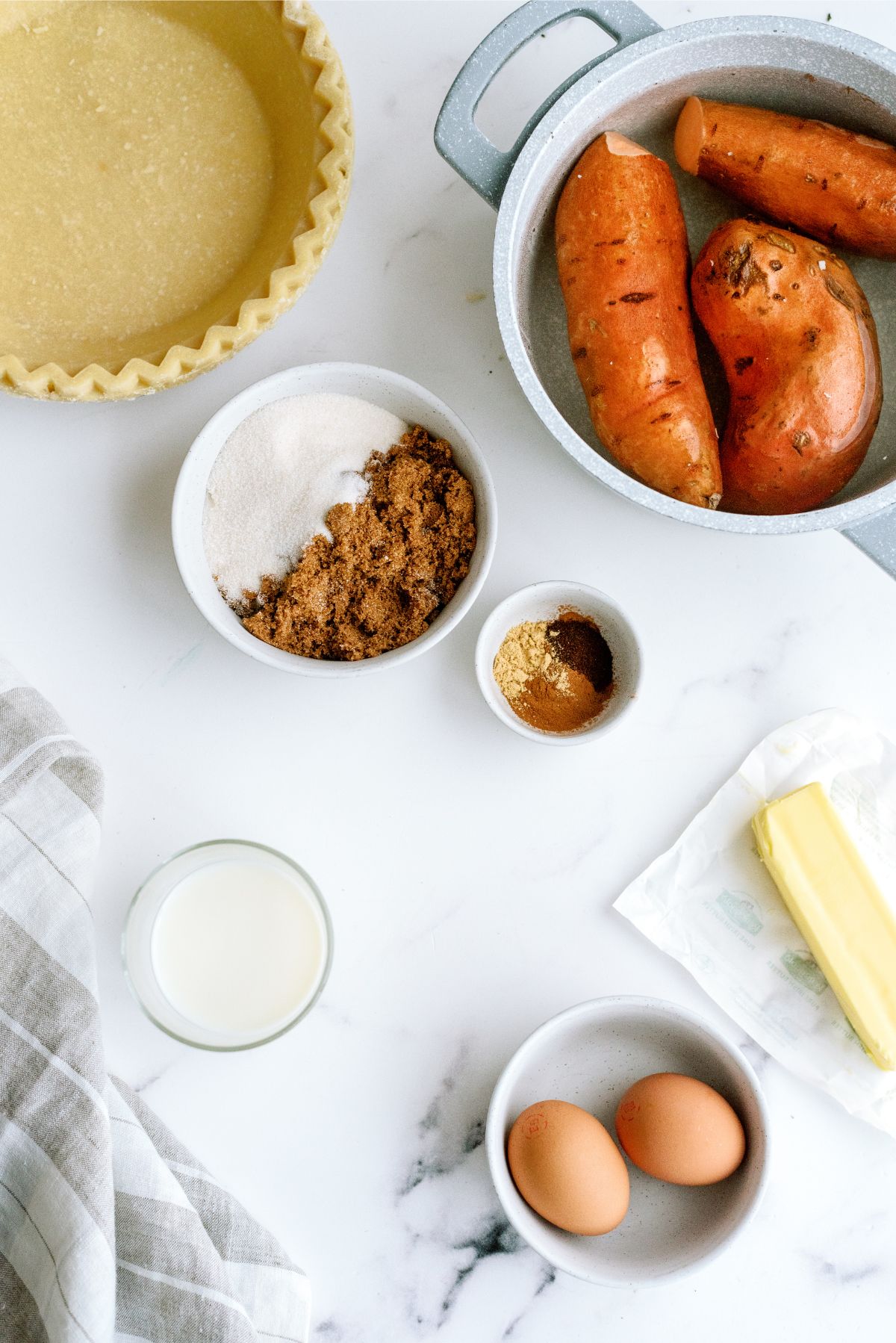 Ingredients needed to make Sweet Potato Pie Recipe