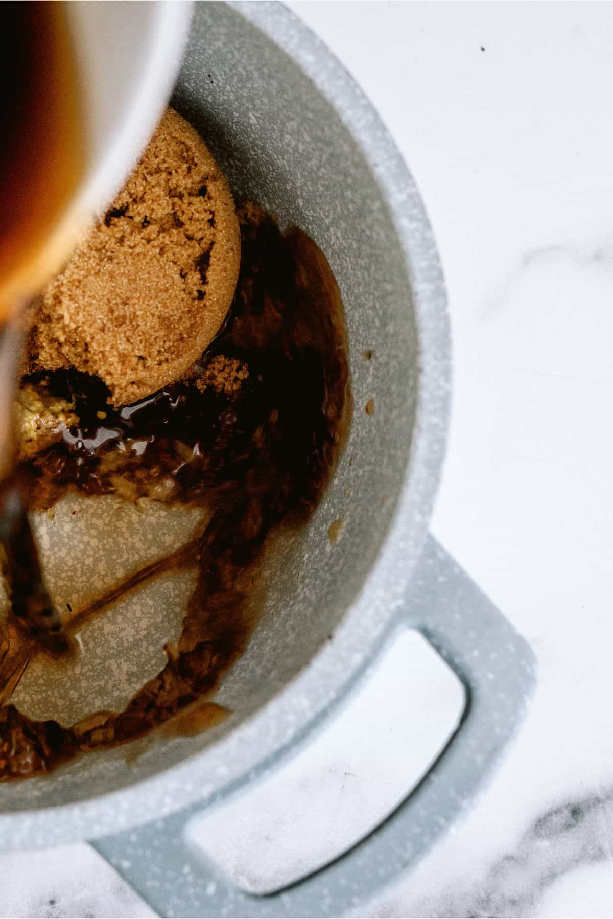 Remaining ingredients combined in sauce pan to create glaze