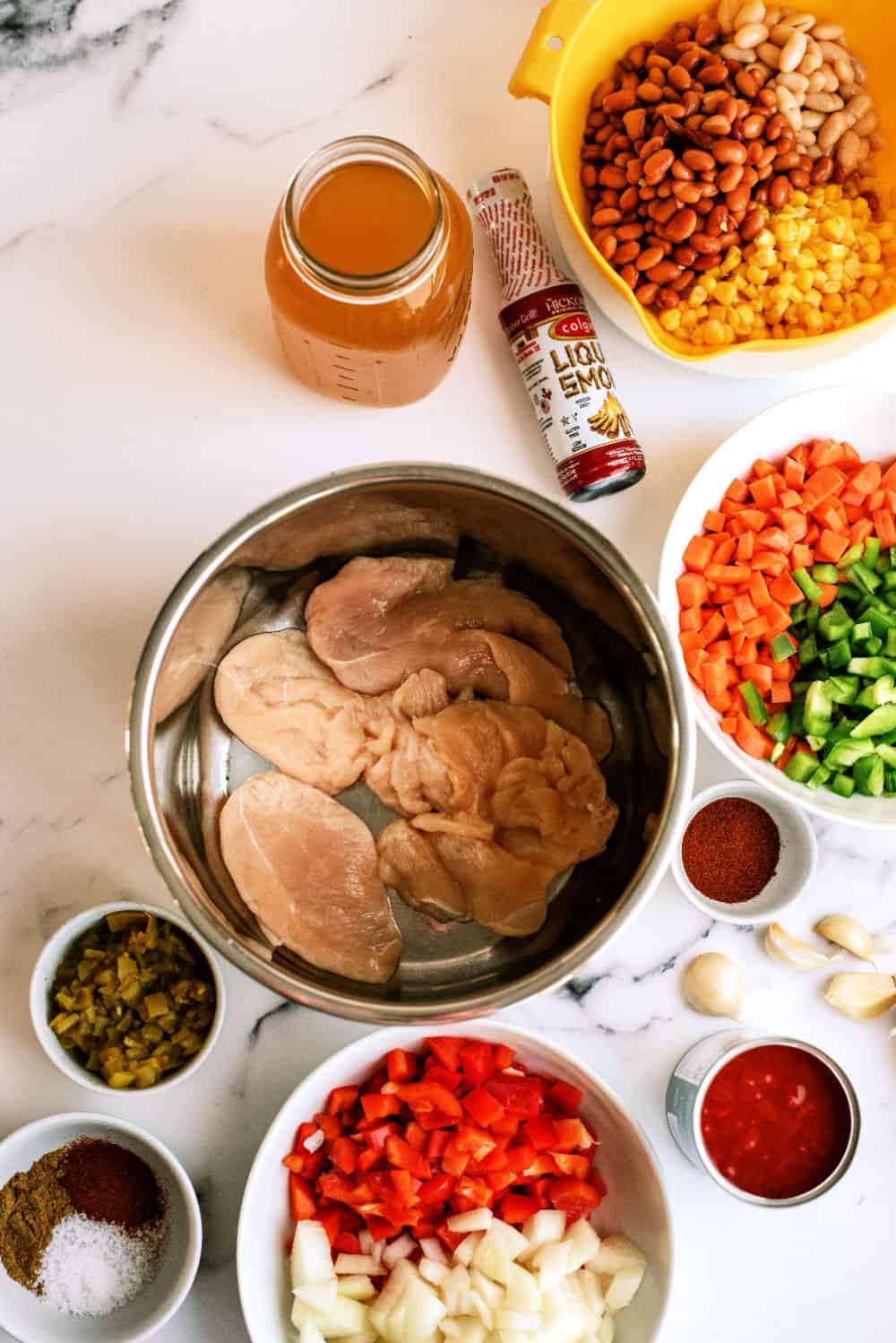 Ingredients needed to make Slow Cooker BBQ Chicken Chili Recipe