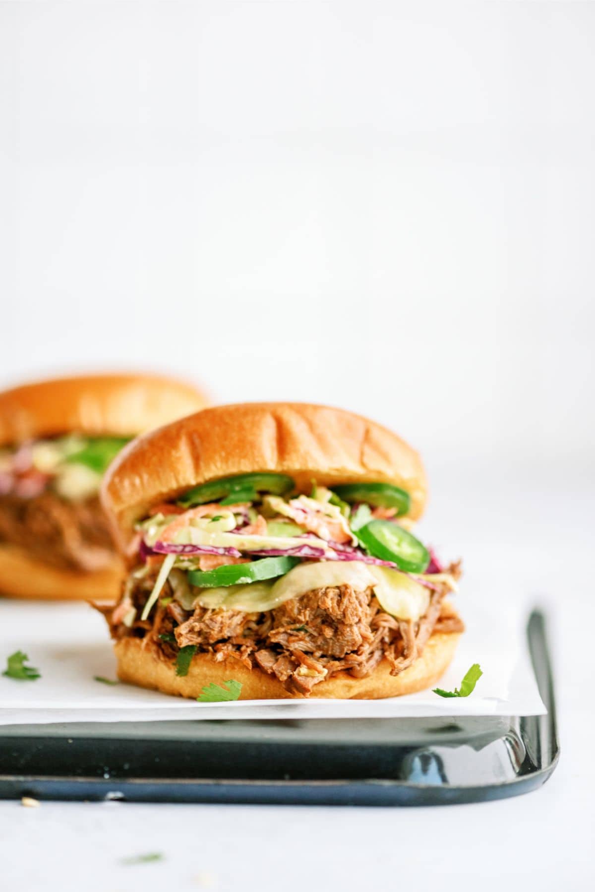 2 Instant Pot Southwest Shredded Beef Sandwiches 