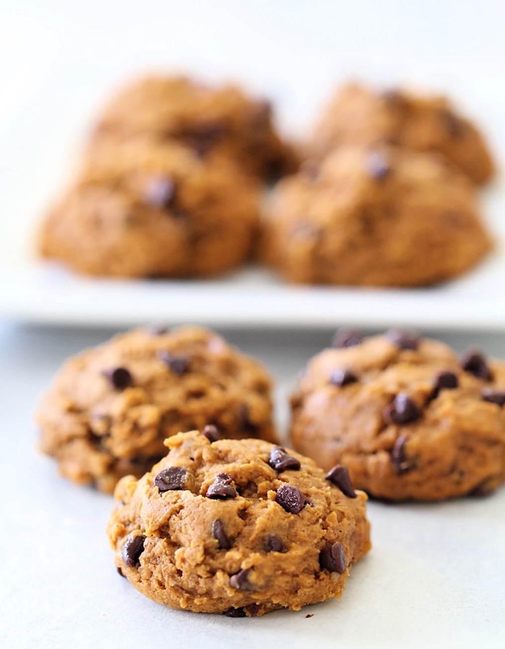 Easy 3 Ingredient Pumpkin Chocolate Chip Cookies make with cake mix