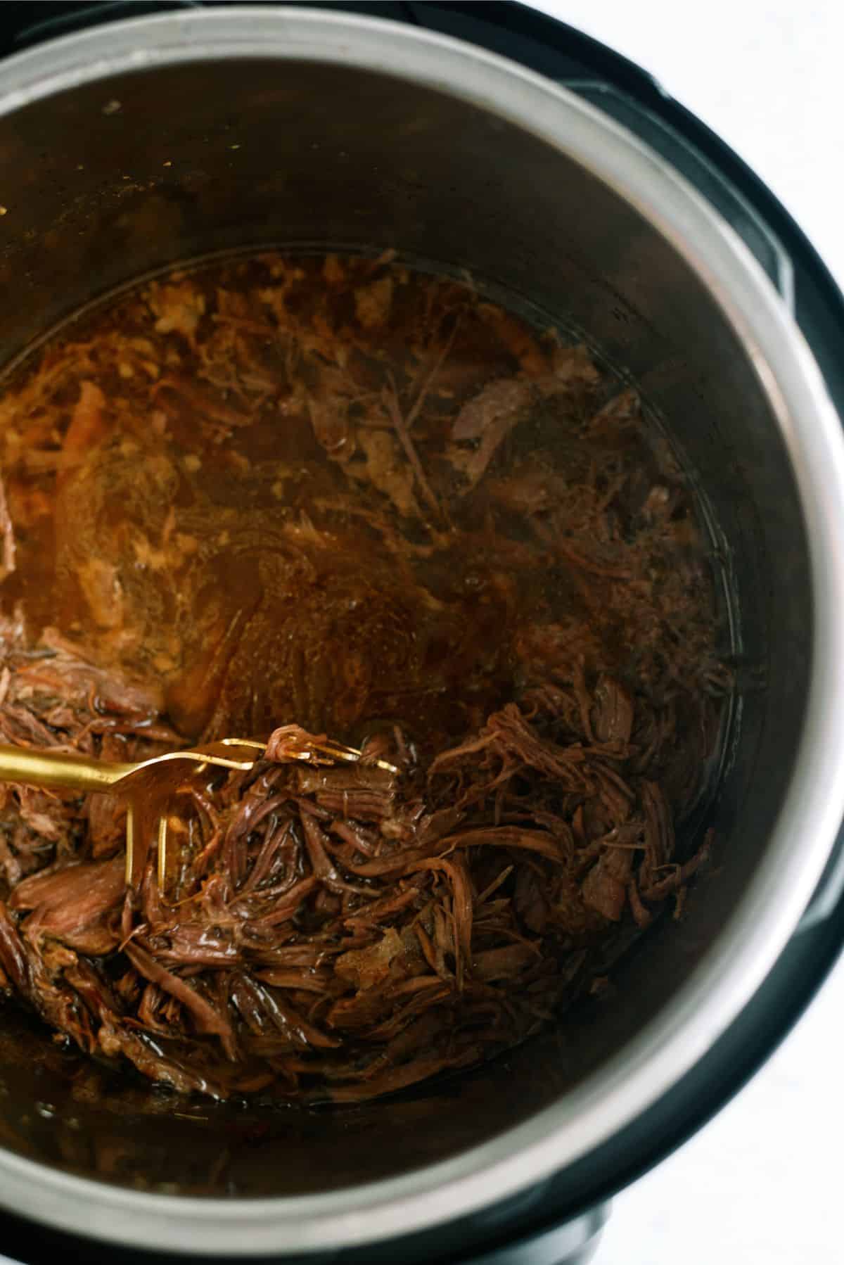 Shredded Instant Pot Chicago-Style Italian Beef in the Instant Pot