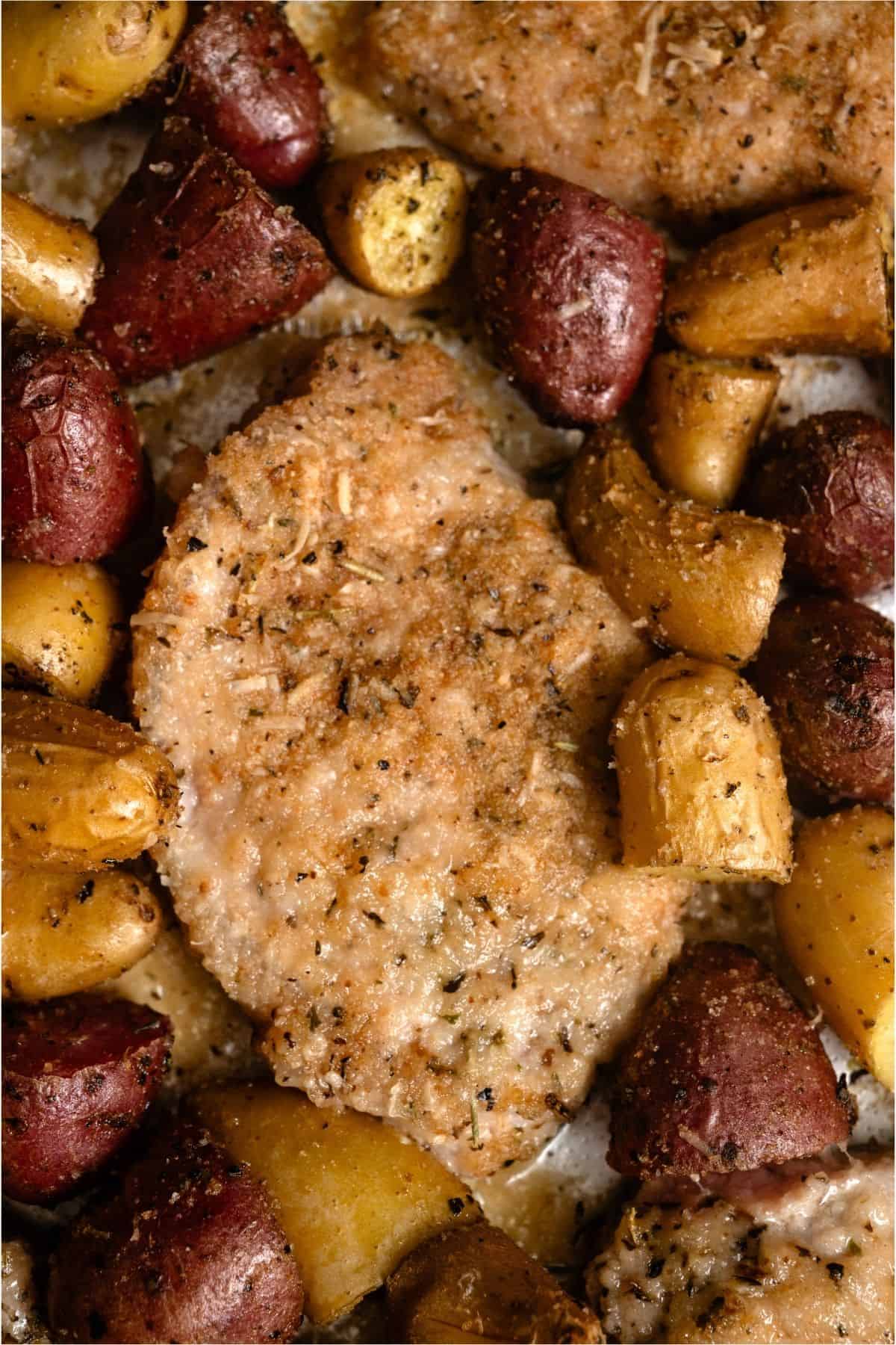 Sheet Pan Baked Pork Chops and Potatoes.
