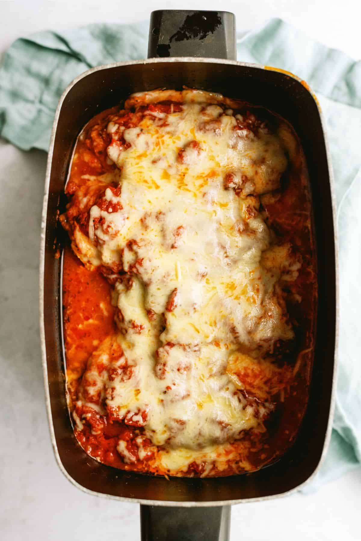 Slow Cooker Chicken Parmesan Recipe in the slow cooker