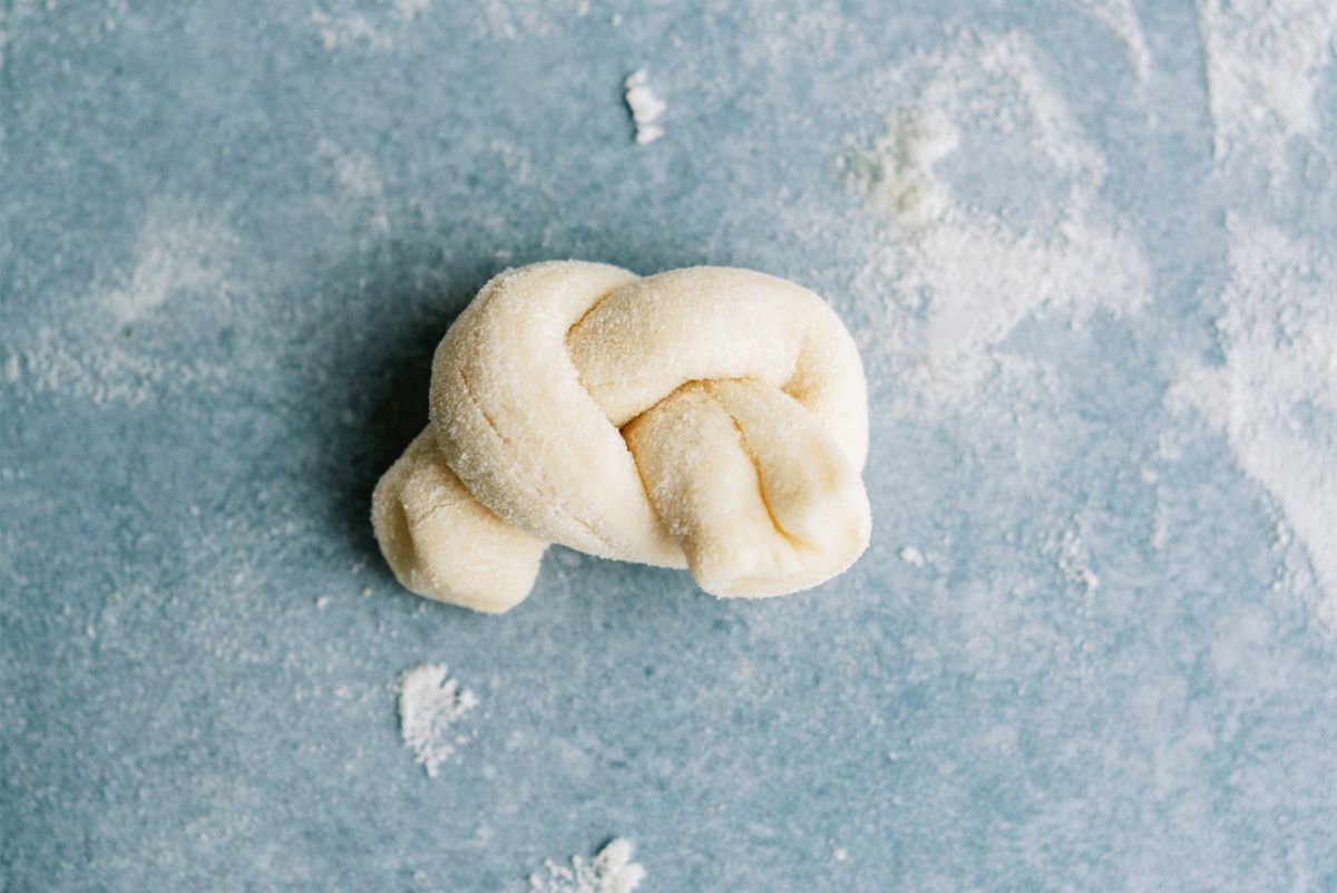 Dough tied into a knot