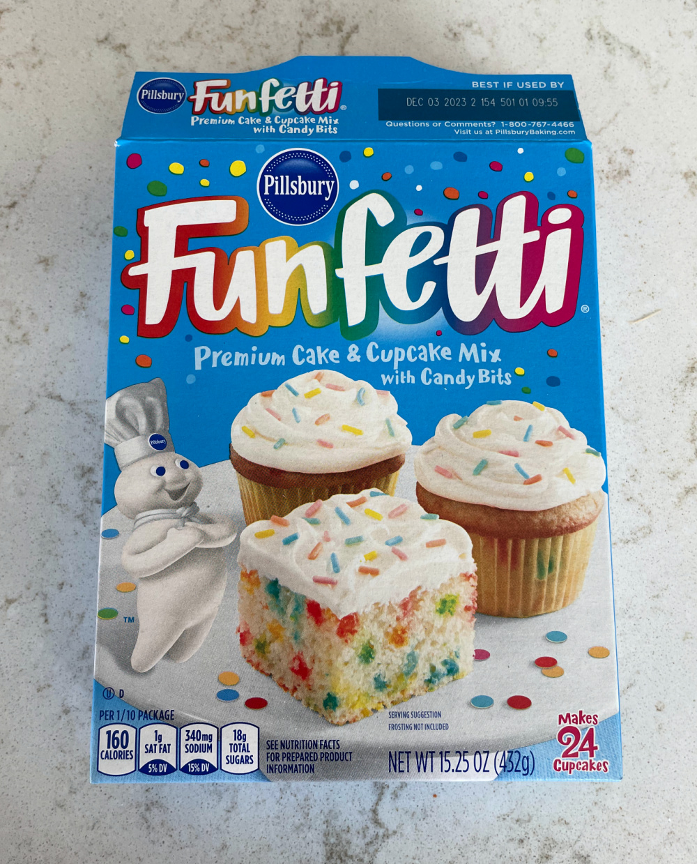 Box of funfetti cake mix