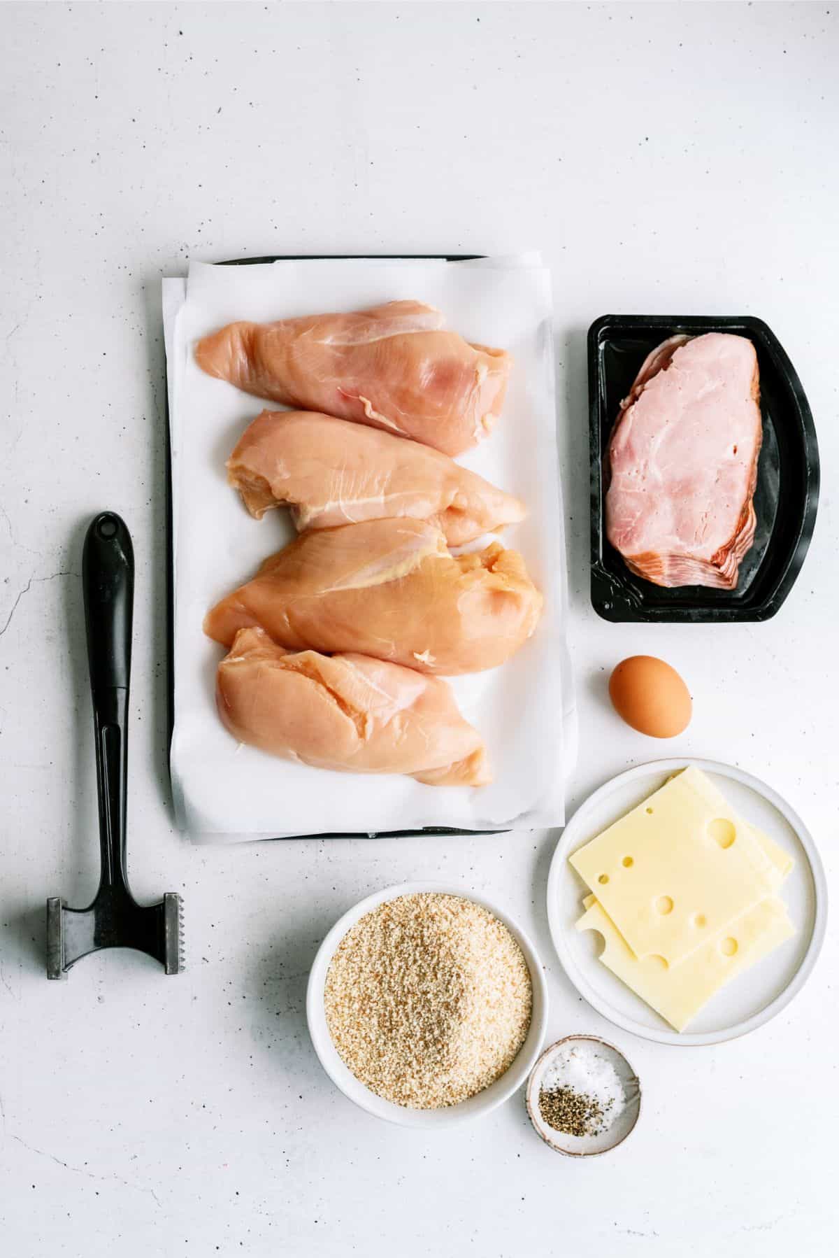 Ingredients needed to make Easy Chicken Cordon Bleu