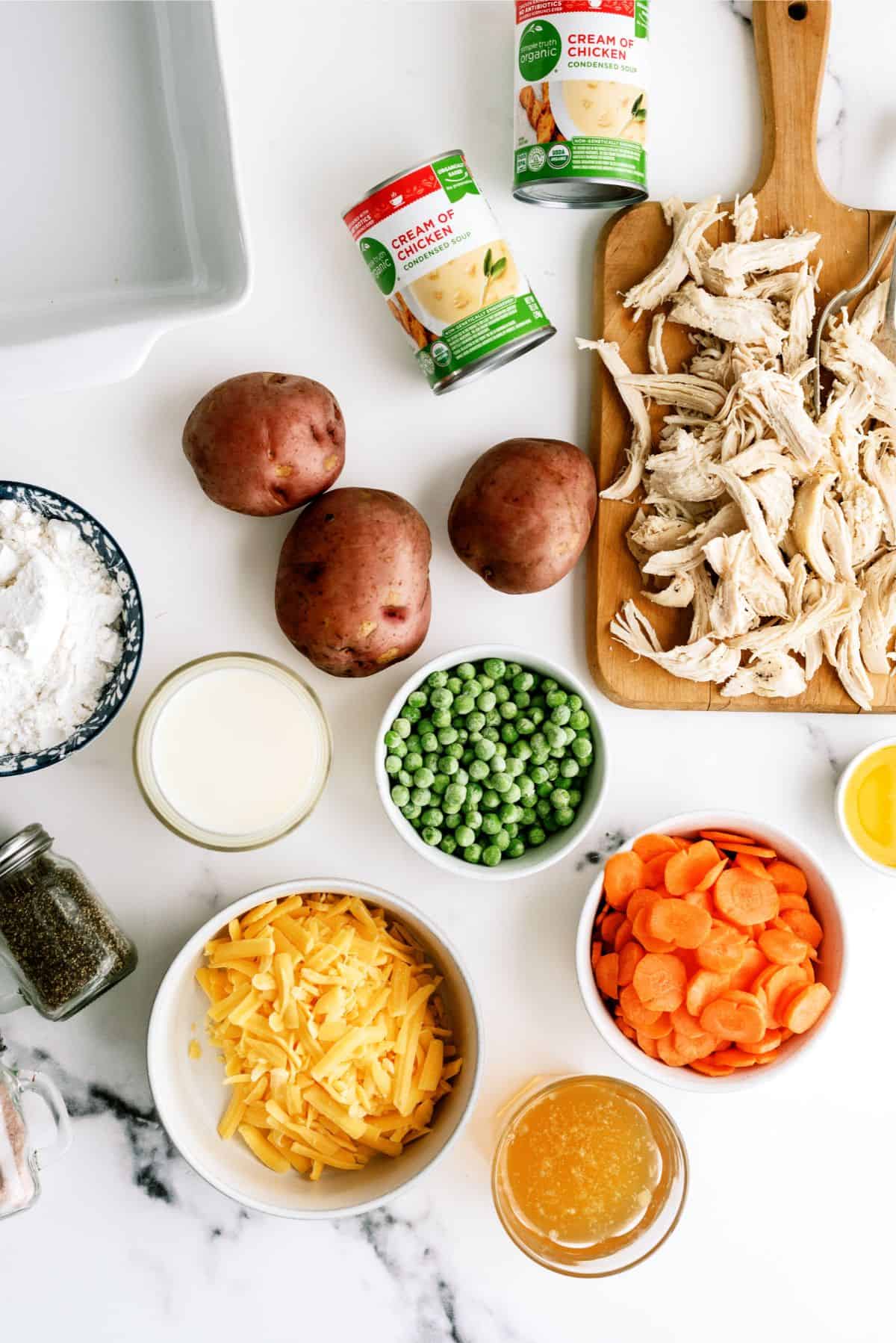 Ingredients needed to make Cheesy Chicken Pot Pie