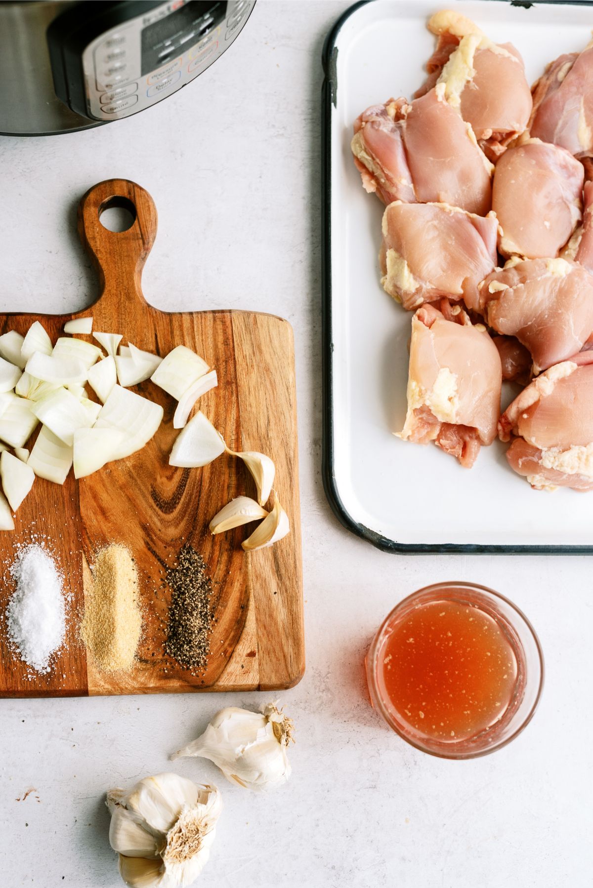 Ingredients needed for Instant Pot Chicken Thighs with Lemon Pepper Glaze