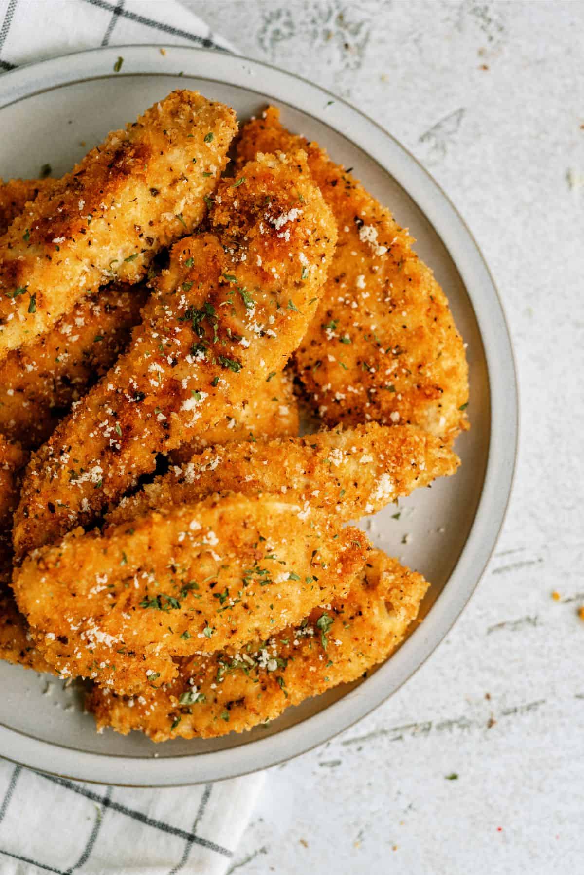 Close up of Baked Panko Chicken on a plate