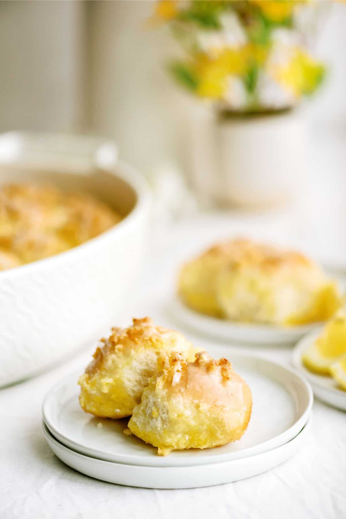 2 Easy Lemon Pull-Apart Rolls on a plate