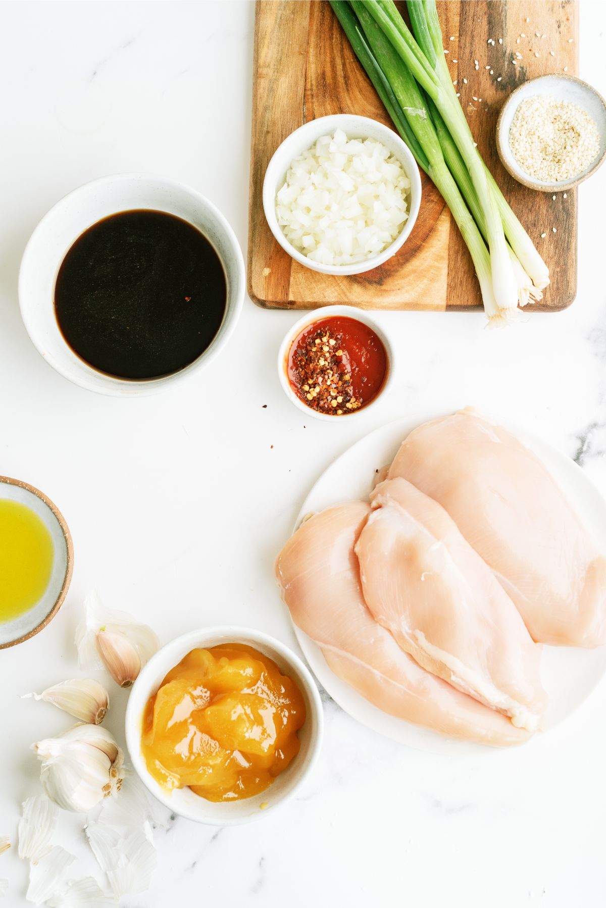 Ingredients needed to make Instant Pot Honey Sesame Chicken