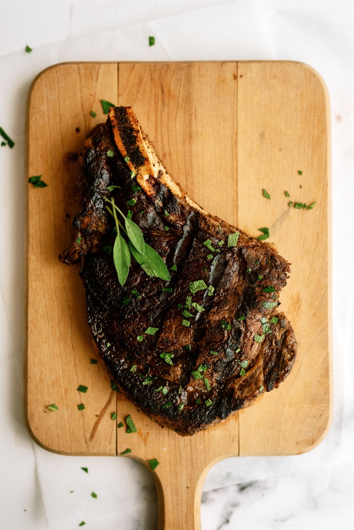 Grilled Ribeye Steak on a cutting board