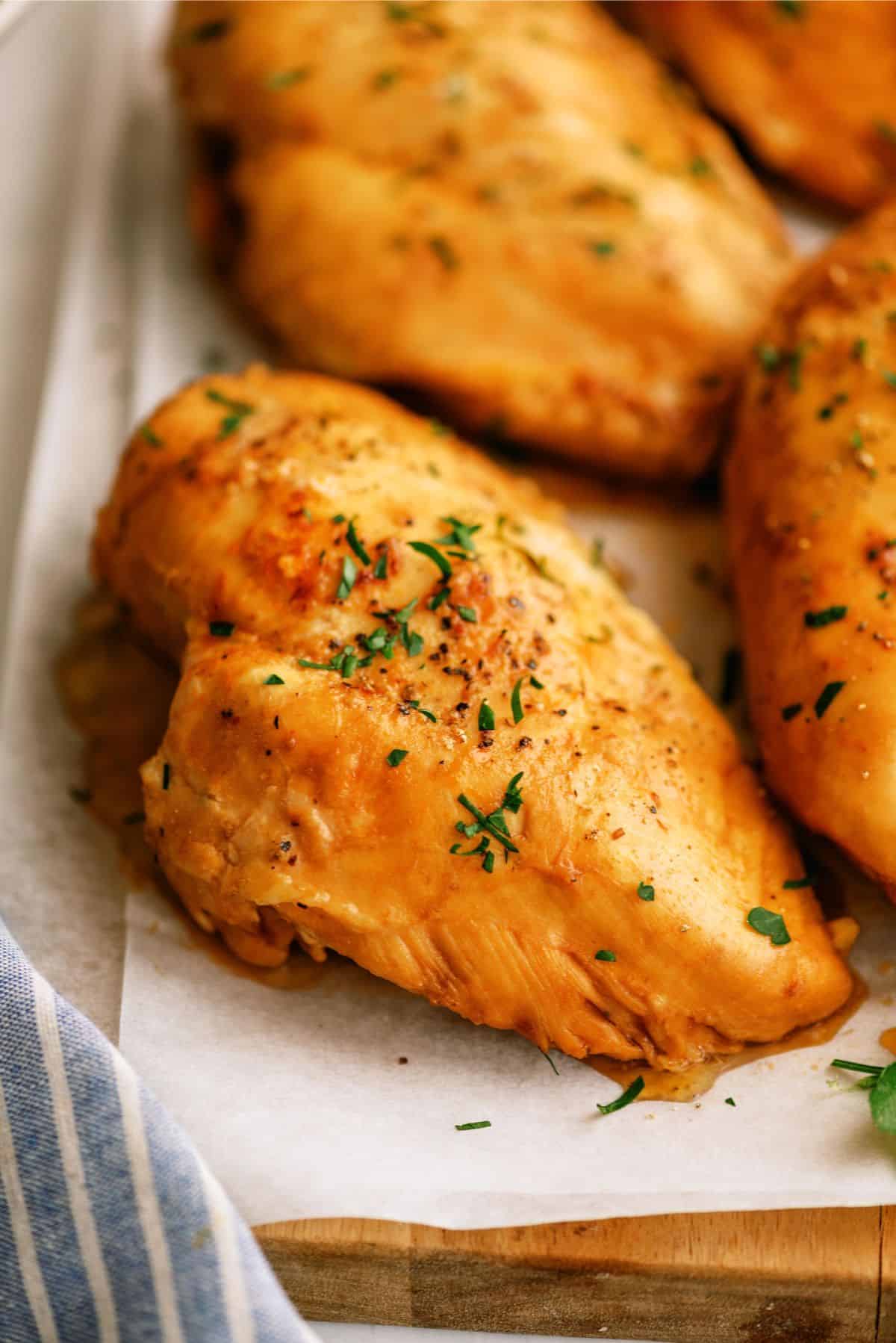 Close up of Instant Pot Sweet Baby Ray's Chicken