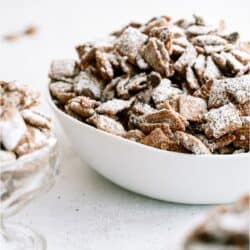 A bowl of Muddy Buddies (Puppy Chow)