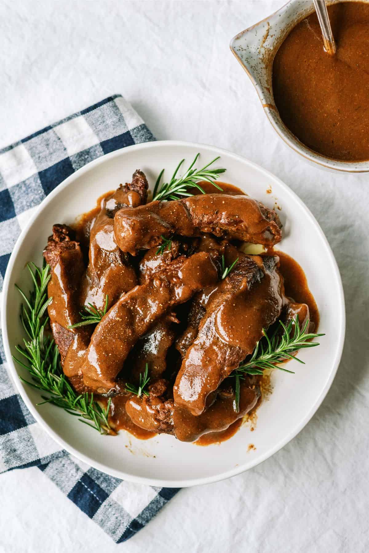 Slow Cooker Mississippi-Style Country Ribs on a plate