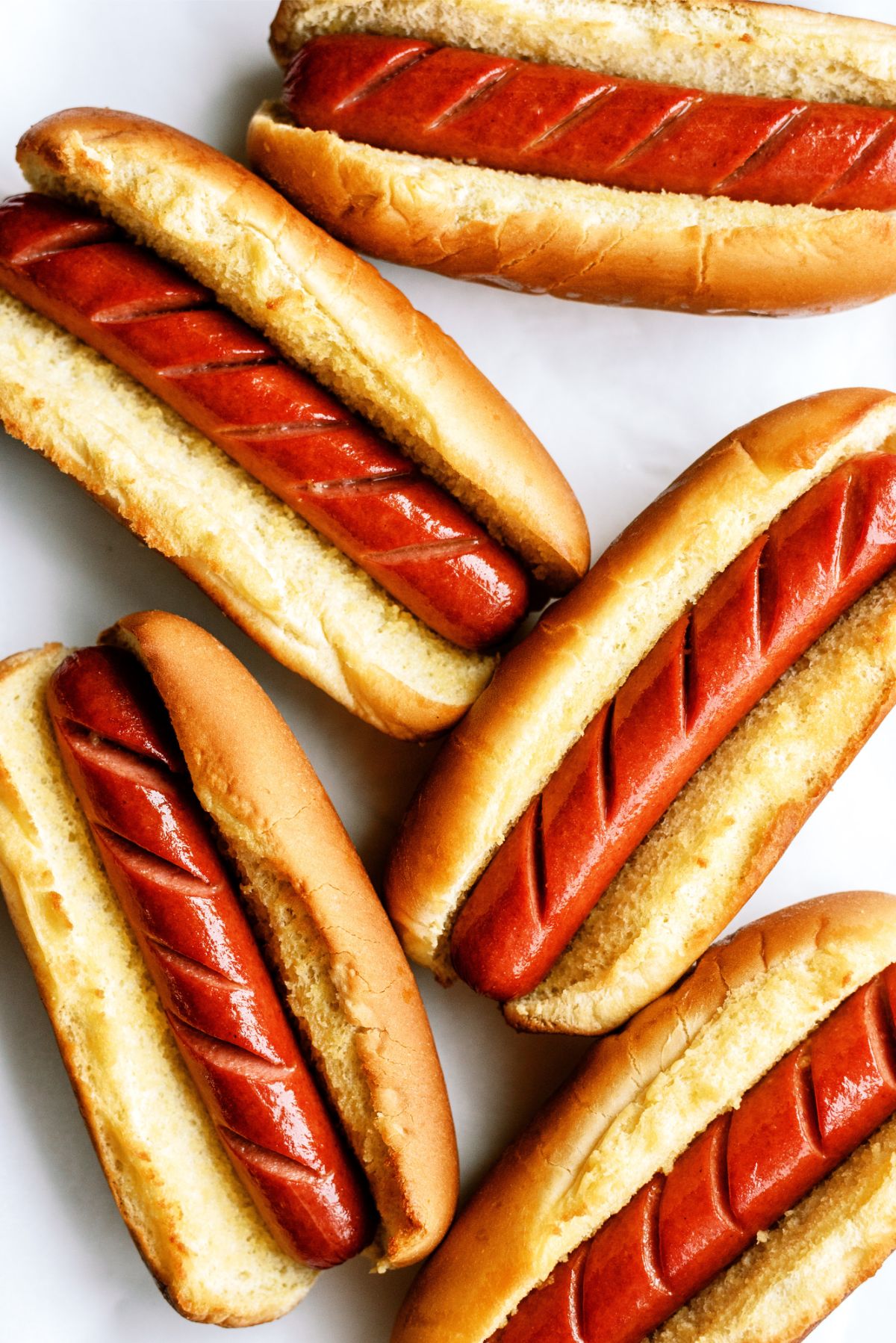 Air Fryer Hot Dogs inside buns