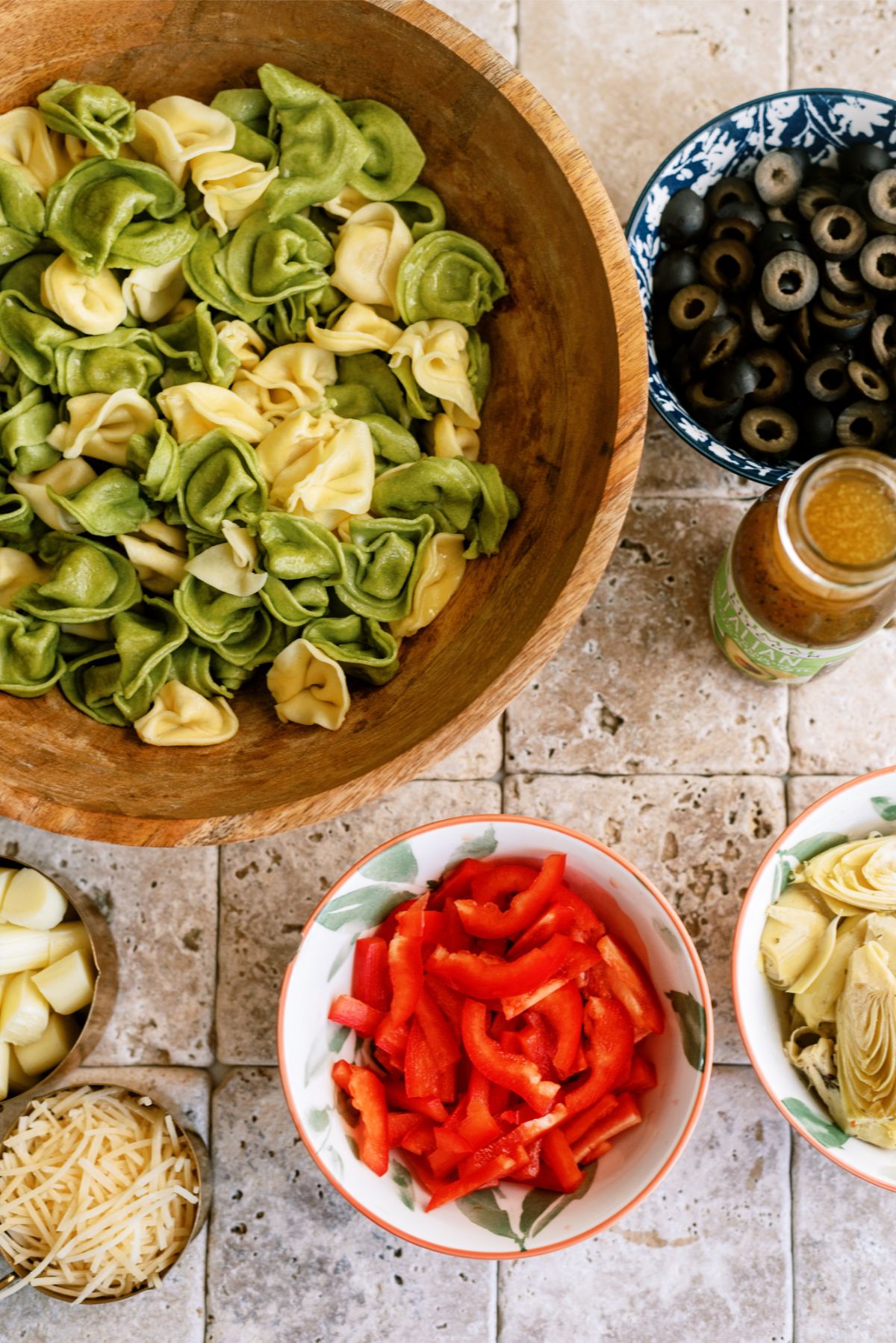 Ingredients needed to make Italian Tortellini Salad