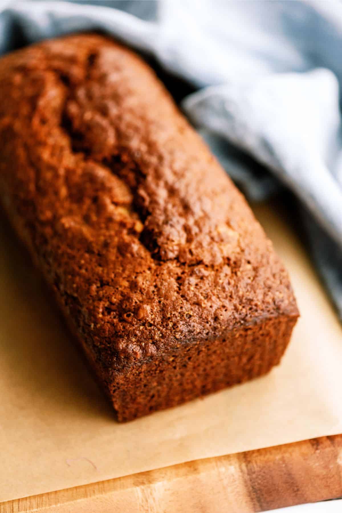 Loaf of Banana Bread  on a cutting board