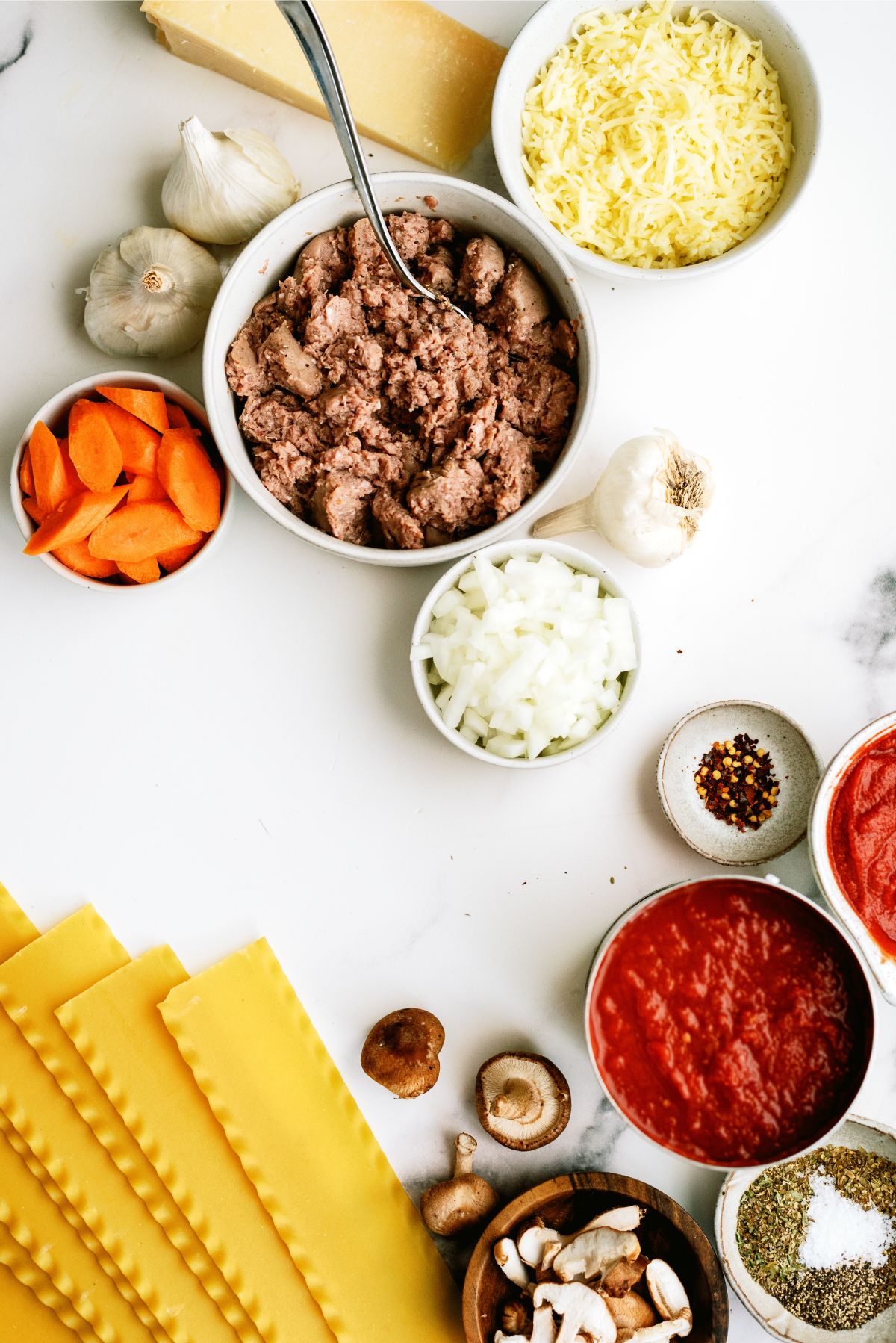 Ingredients needed to make Instant Pot Lasagna Soup