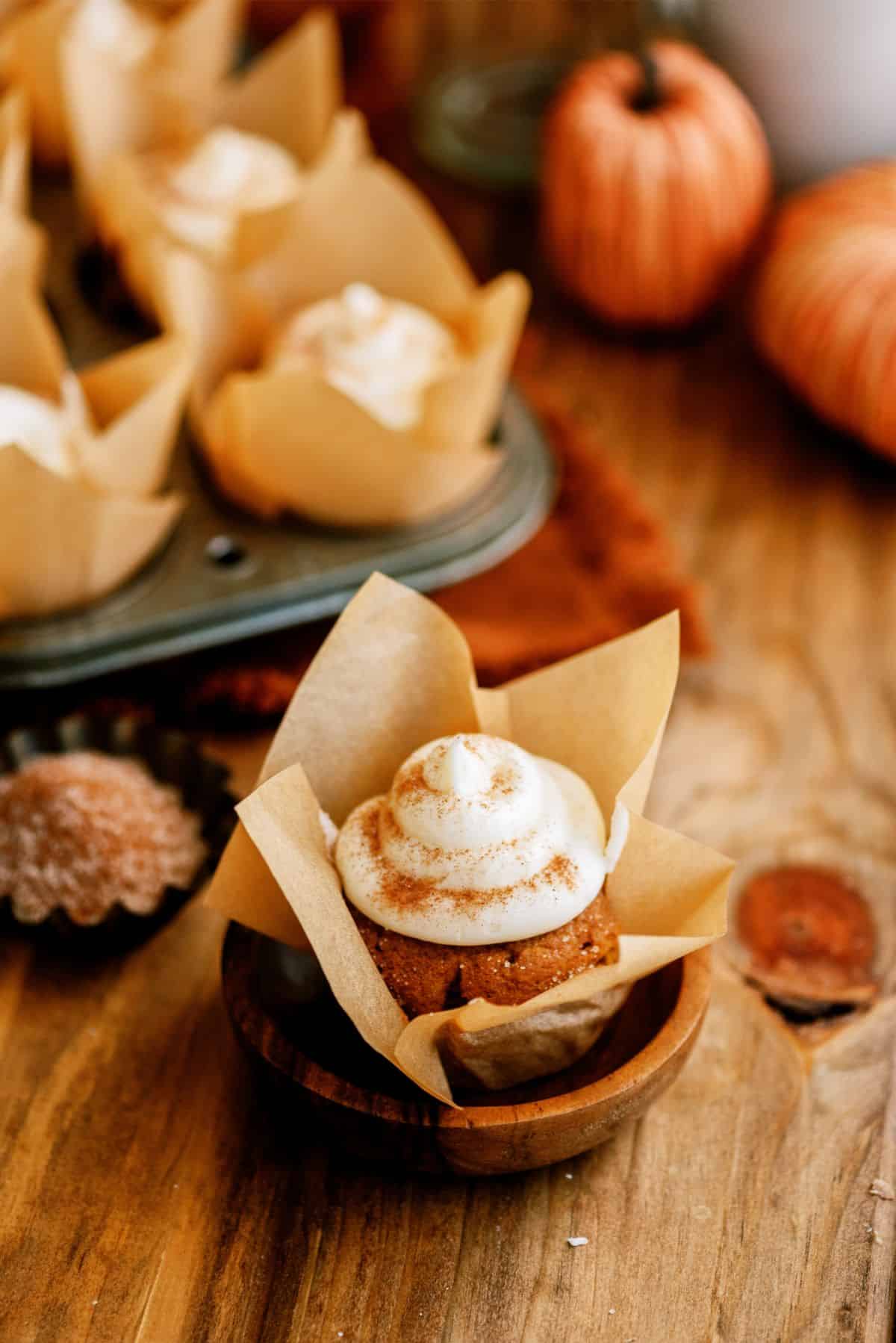 Pumpkin Cupcakes with Cream Cheese Frosting