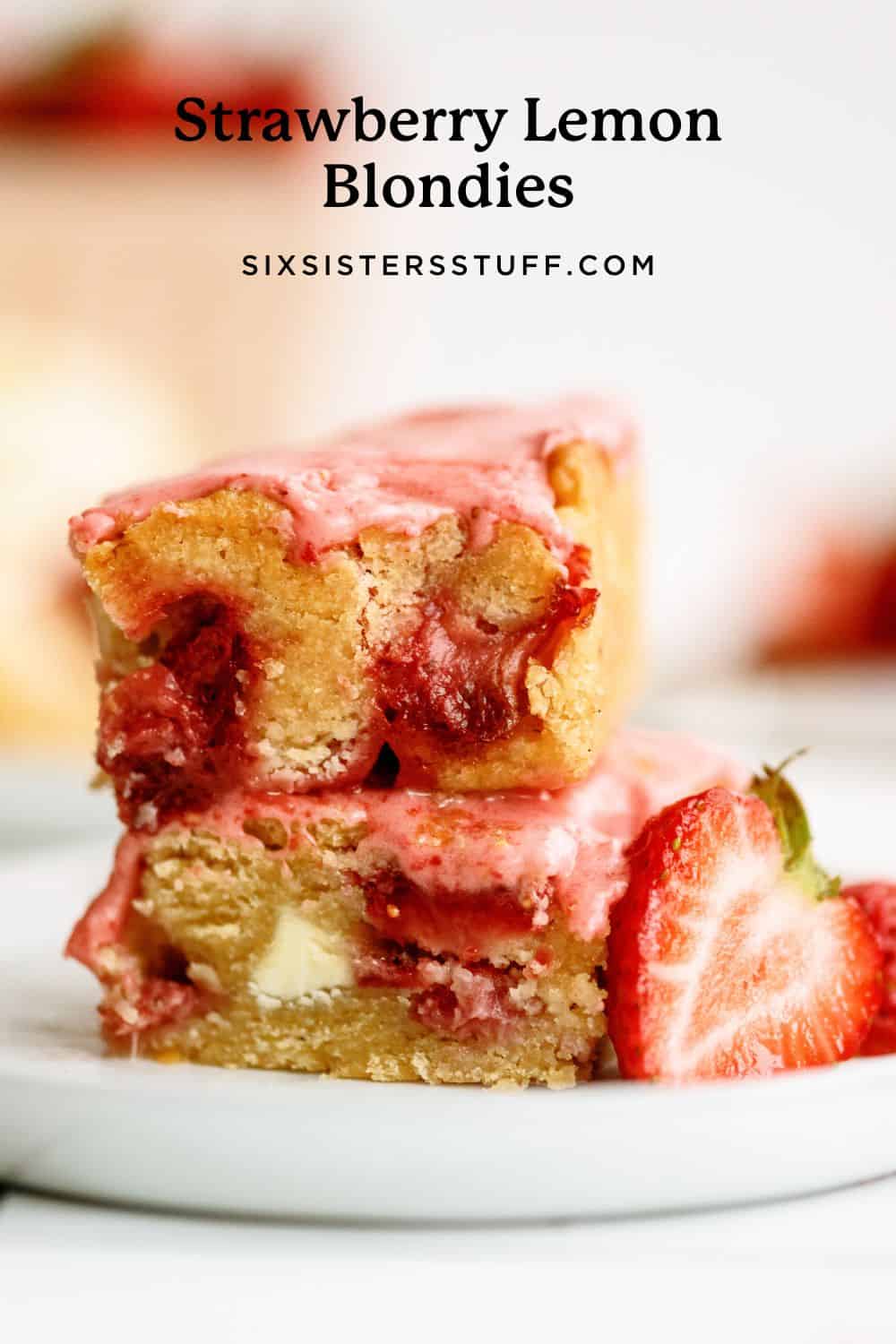 Strawberry Lemon Blondies Recipe