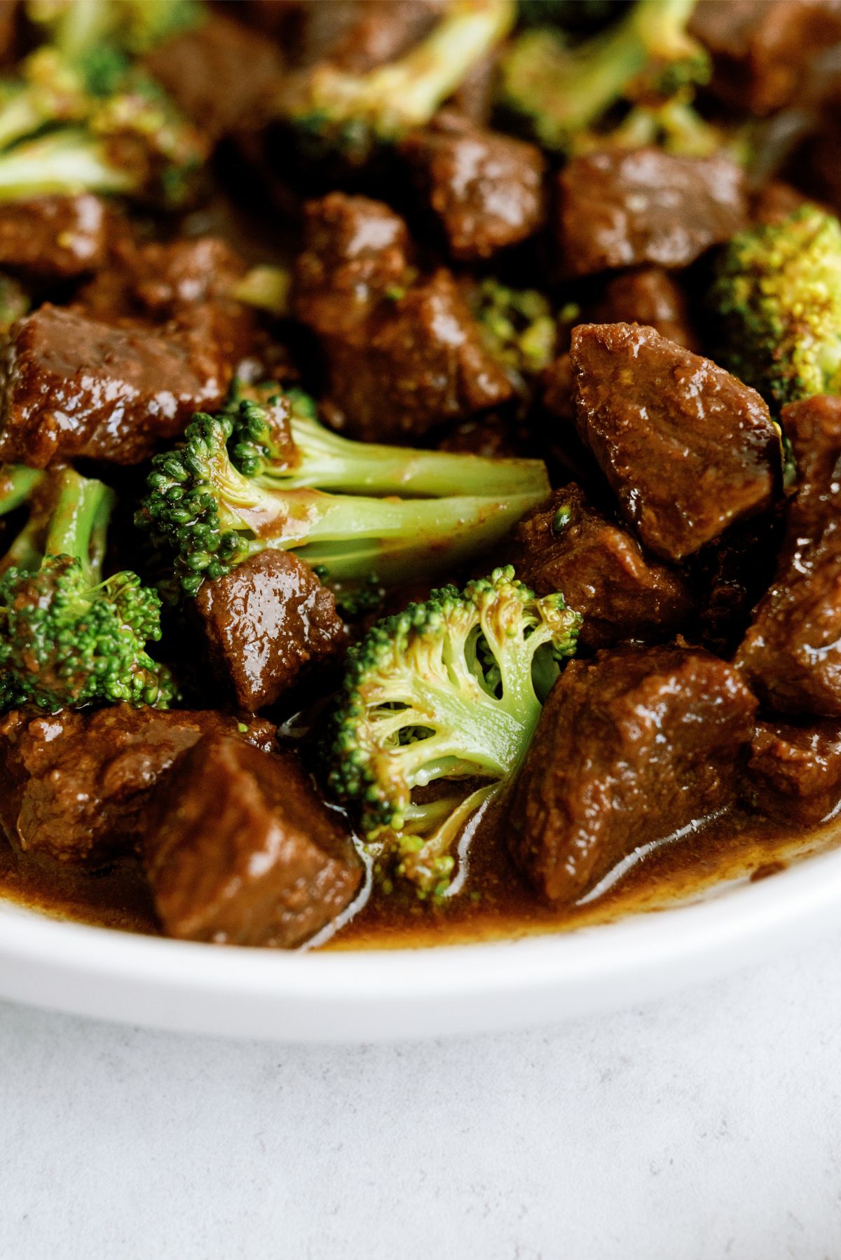 Close up of Instant Pot Beef and Broccoli