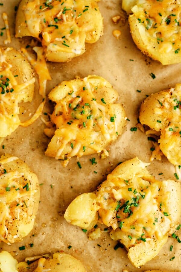 Smashed Cheesy Potatoes Recipe