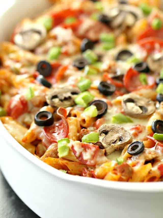 Pizza Pasta Casserole Recipe Six Sisters' Stuff