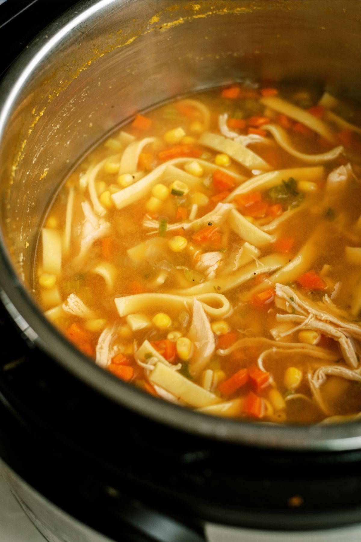 Instant Pot Chicken Noodle Soup in the instant pot