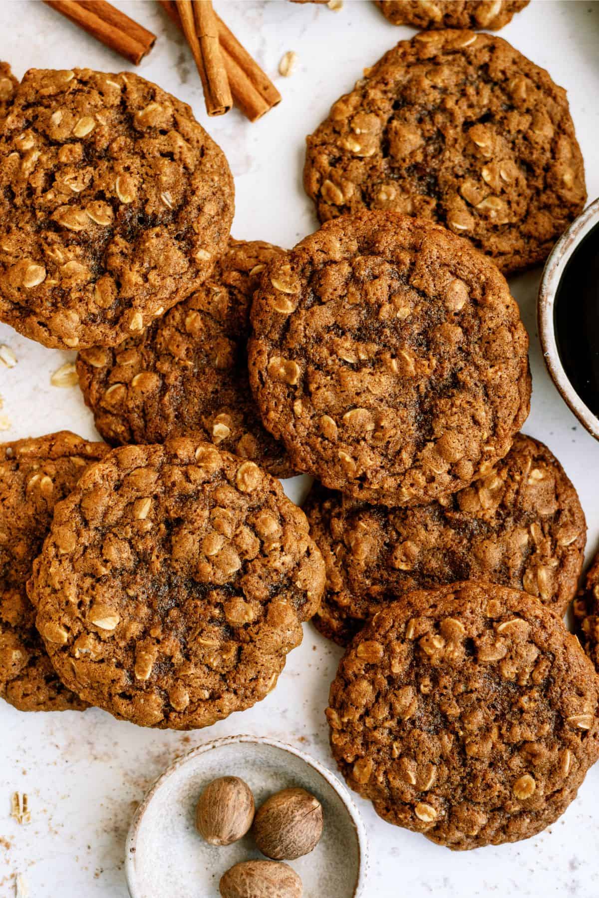 Oatmeal Gingerbread Cookies on a counter