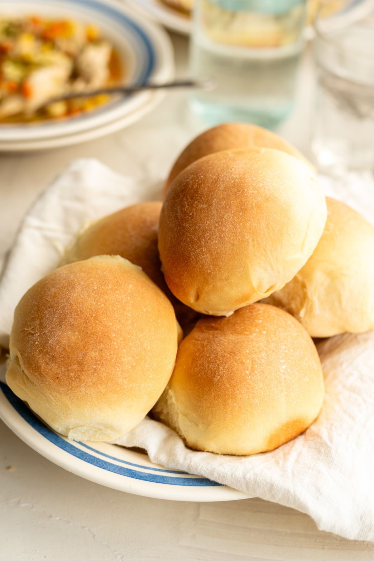 A plate of Parkerhouse Rolls freshly baked
