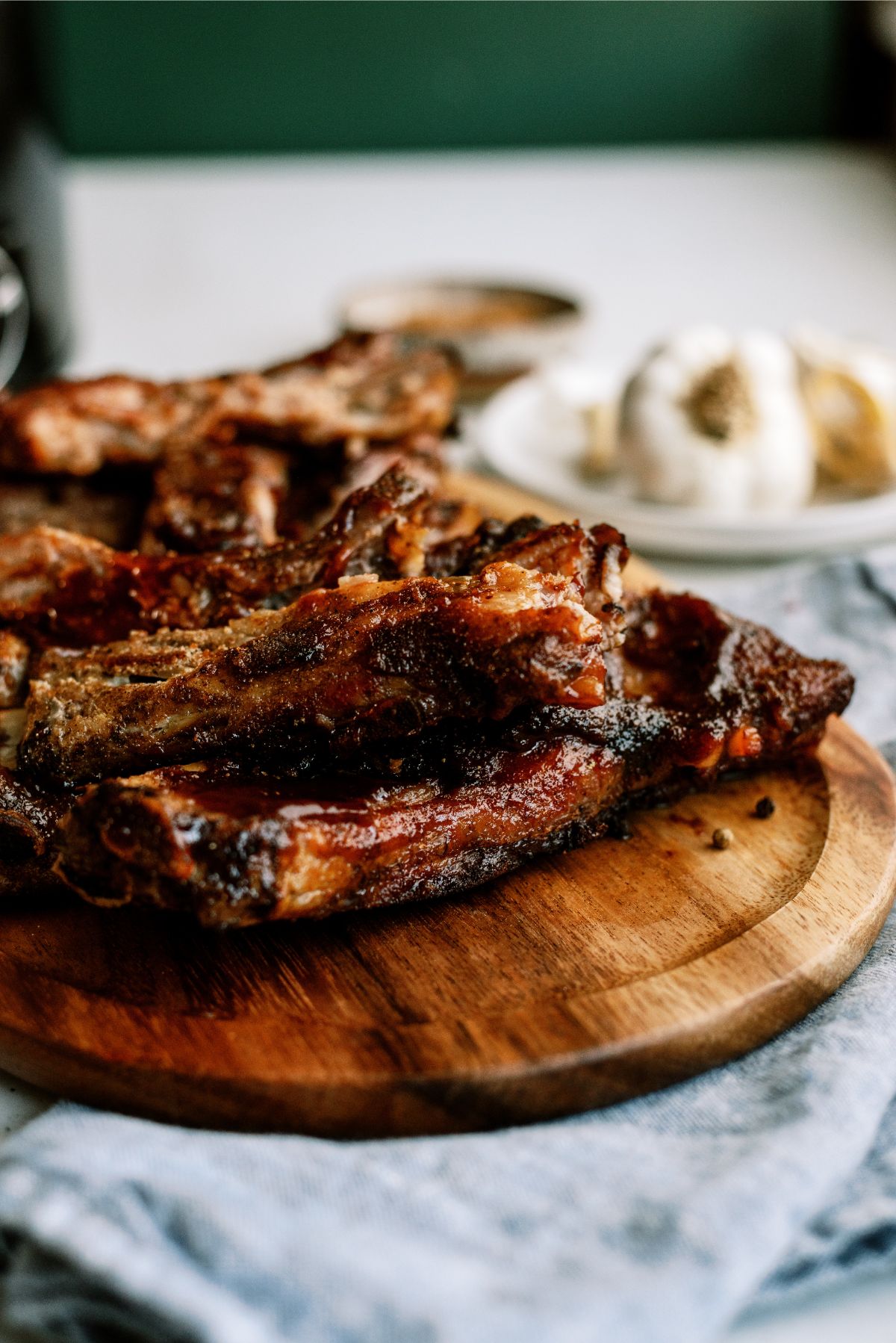 Slow Cooker St. Louis Ribs on a cutting board
