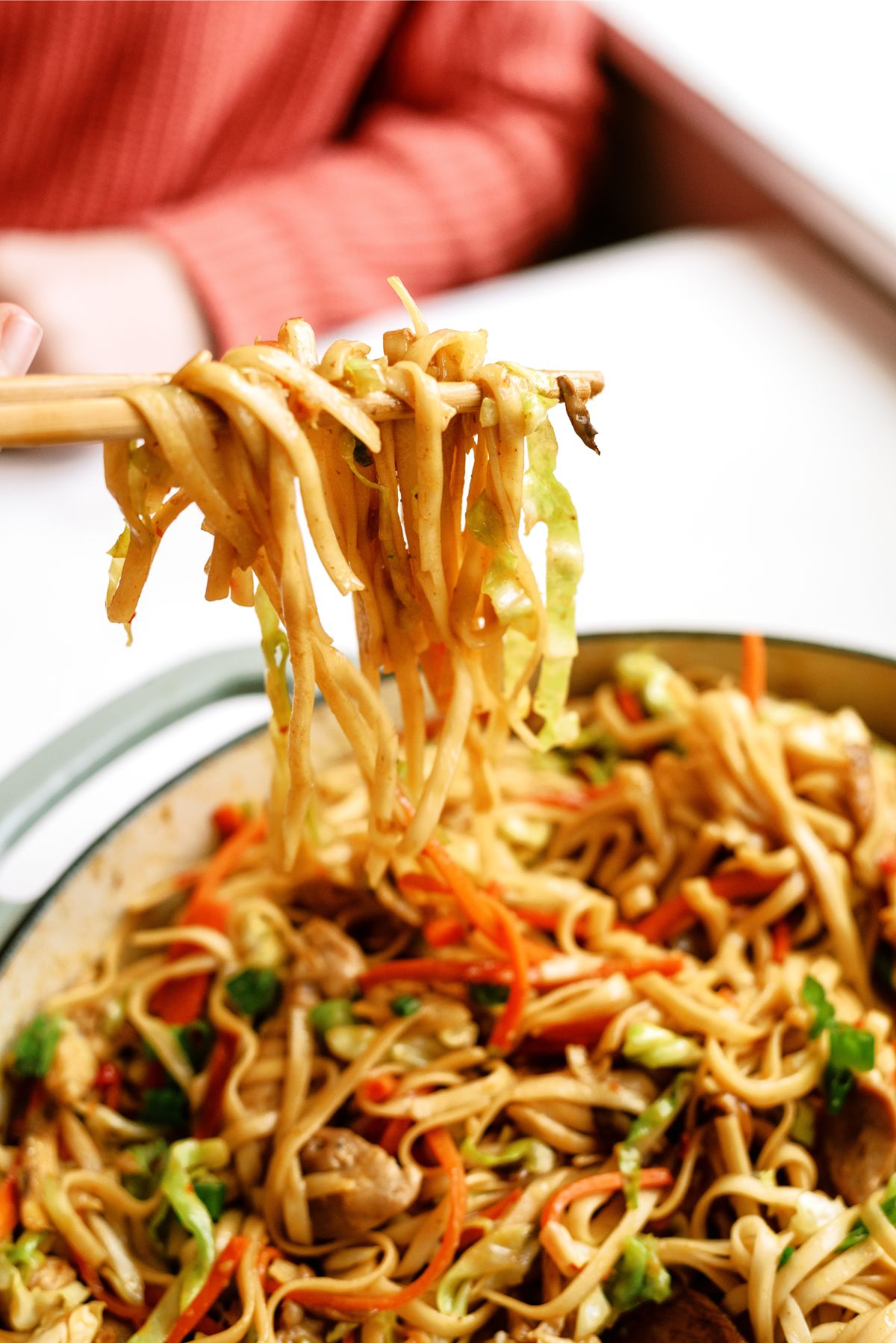 Chow Mein Recipe with chopsticks