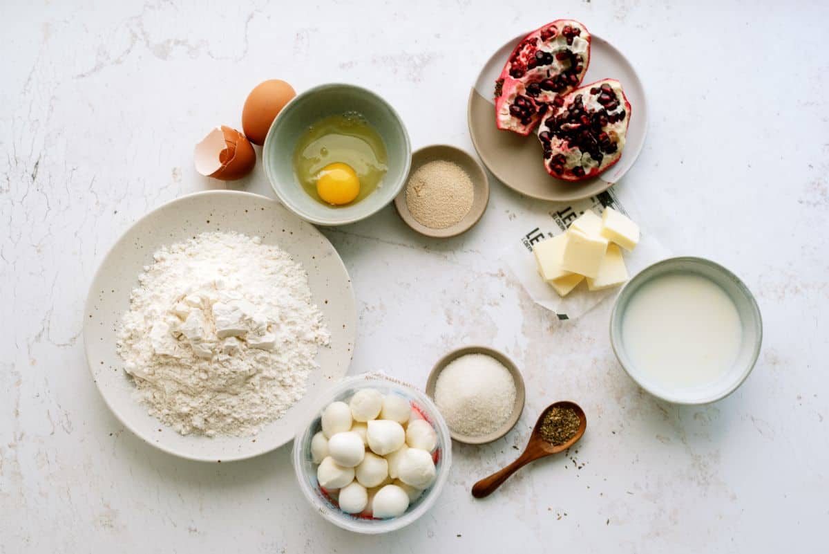 Ingredients needed to make Christmas Tree Dinner Rolls